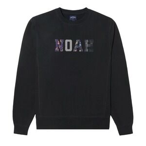 Noah NYC Crewneck Sweatshirt Men's Size XL Black Logo Quilted Appliqué
